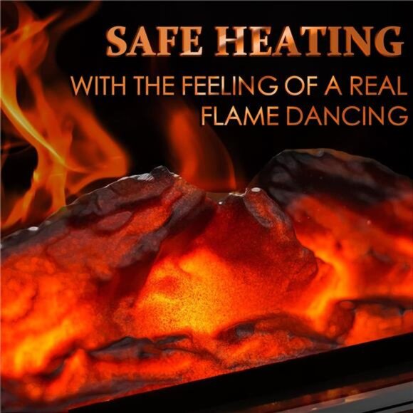 14" Mini Radiators Electric Fireplace Portable Heater, 1500W, Black Metal Frame - Picture 5 of 7